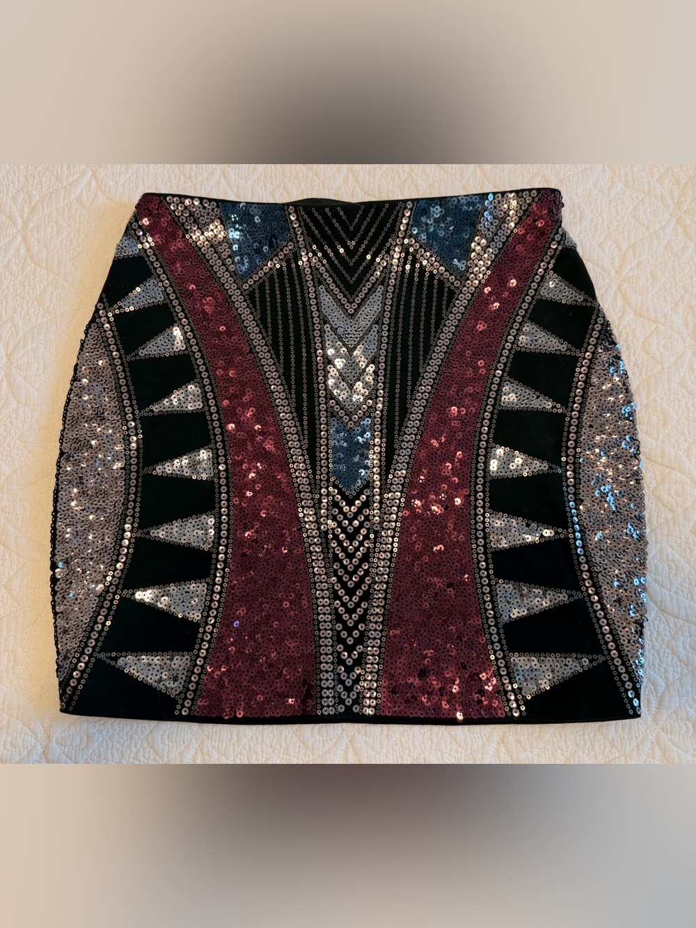 Express Brans Sequin-Embellished Black Jacket with Pink and Silver Accents